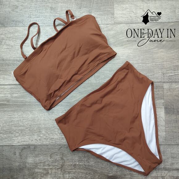 Tempt Me High Waist Bandeau Bikini Swimsuit Size S - Picture 1 of 5
